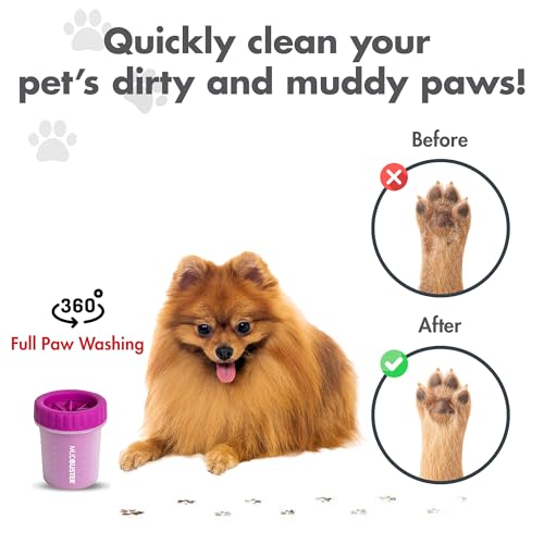 Dexas Blue Large Dog Paw Cleaner for Dogs - Premium Quality Pet Supplies and Dog Accessories - Easy to Use and Clean, Mess Free, Essential Dog Product