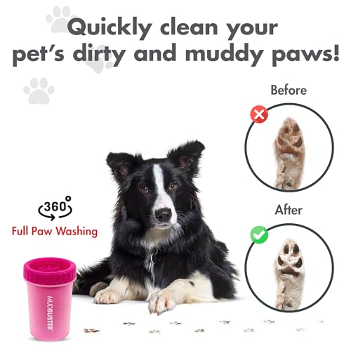 Dexas Blue Large Dog Paw Cleaner for Dogs - Premium Quality Pet Supplies and Dog Accessories - Easy to Use and Clean, Mess Free, Essential Dog Product