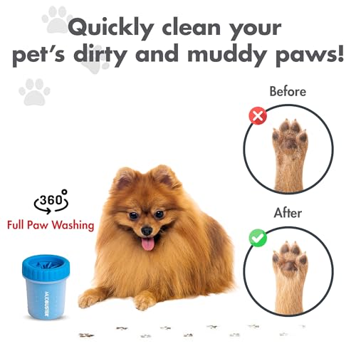 Dexas Blue Large Dog Paw Cleaner for Dogs - Premium Quality Pet Supplies and Dog Accessories - Easy to Use and Clean, Mess Free, Essential Dog Product