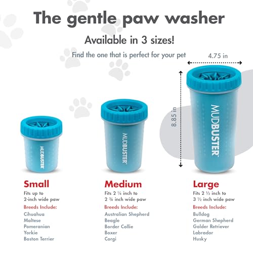 Dexas Blue Large Dog Paw Cleaner for Dogs - Premium Quality Pet Supplies and Dog Accessories - Easy to Use and Clean, Mess Free, Essential Dog Product