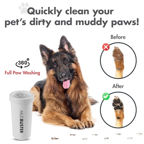 Dexas Blue Large Dog Paw Cleaner for Dogs - Premium Quality Pet Supplies and Dog Accessories - Easy to Use and Clean, Mess Free, Essential Dog Product