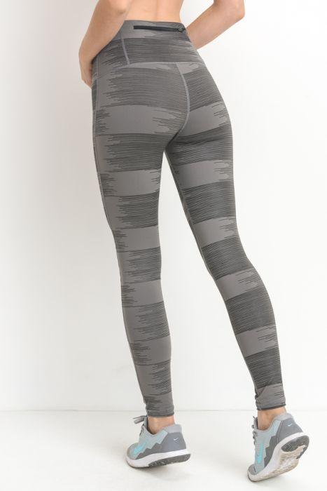 Drawn Lines Print Highwaist Pocket Leggings