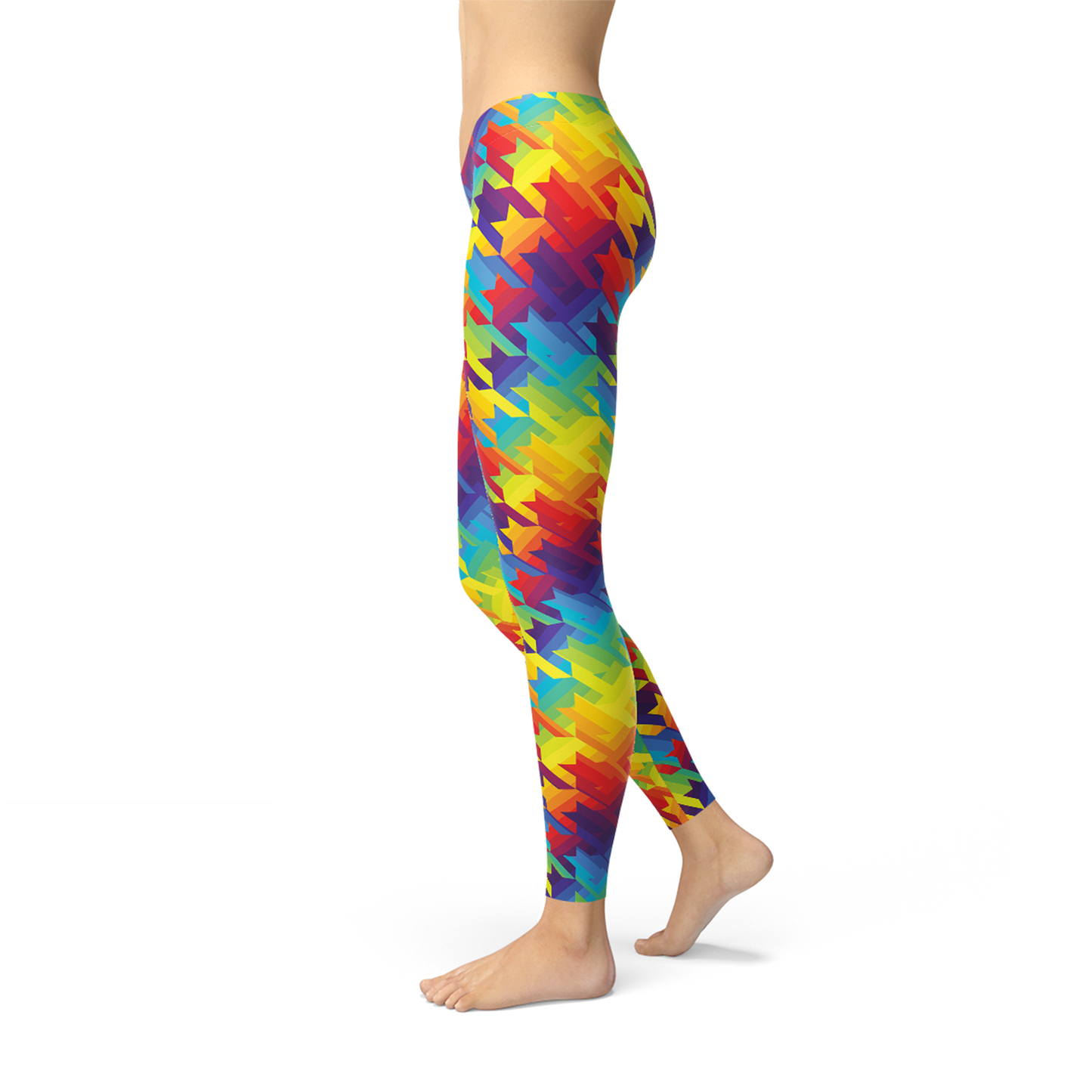 Womens Rainbow Houndstooth Leggings