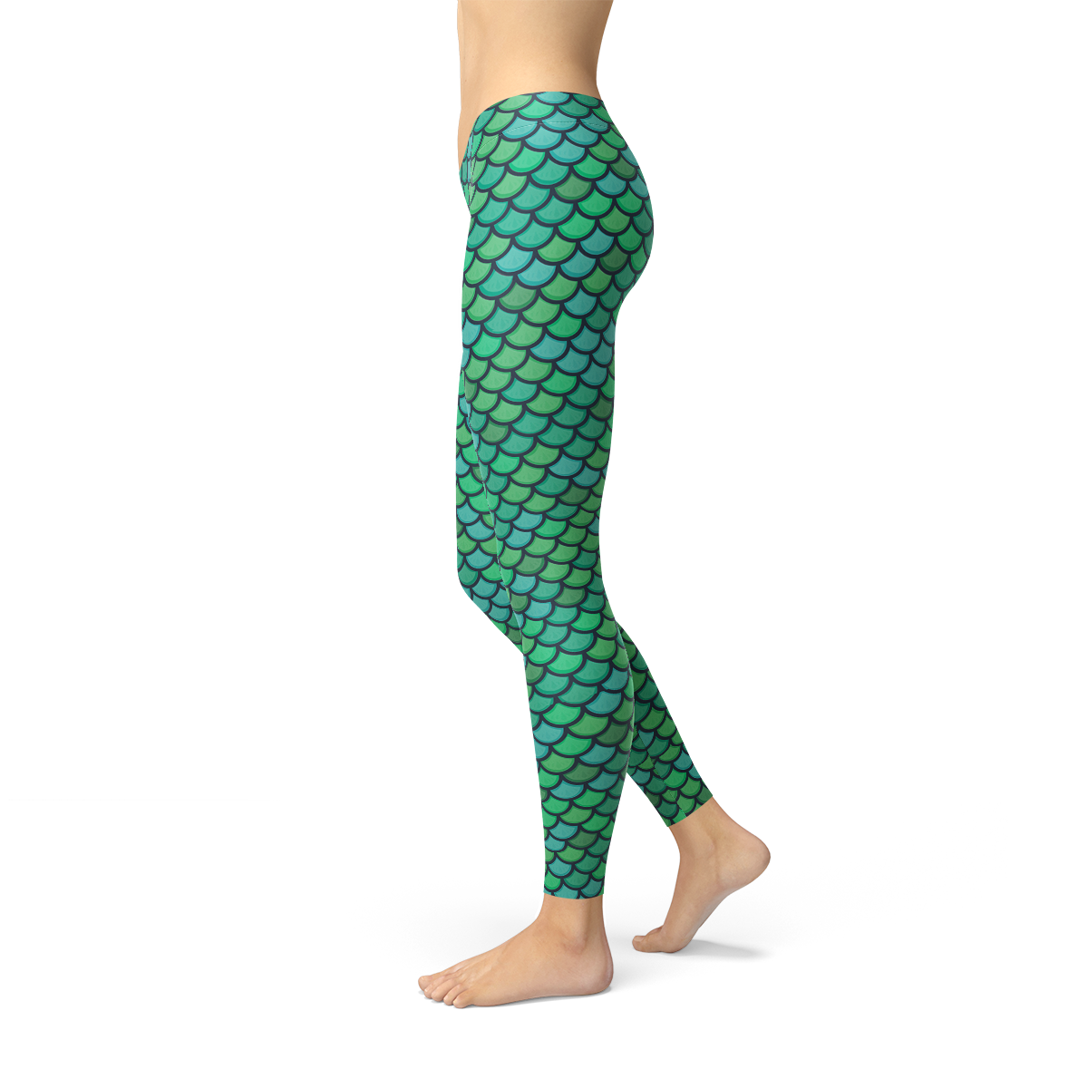 Womens Green Mermaid Leggings