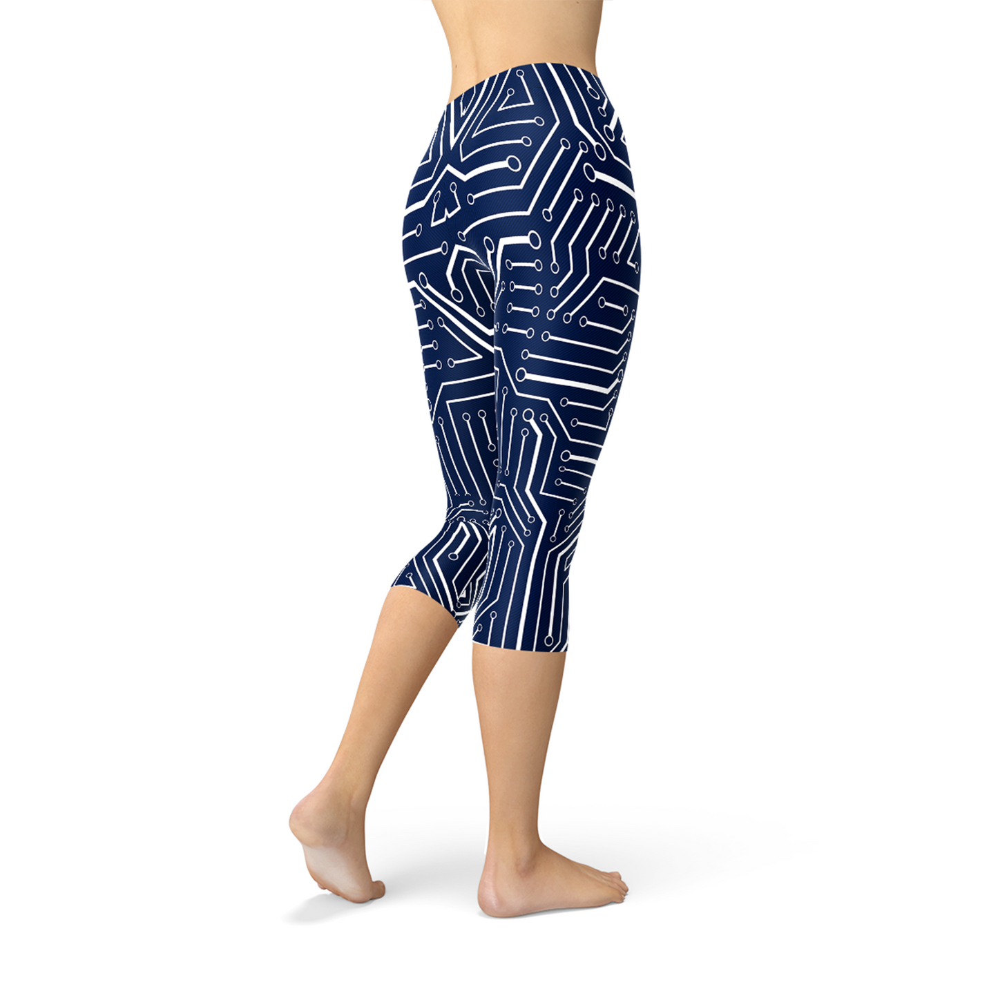 Womens Navy Blue Circuit Capri Leggings