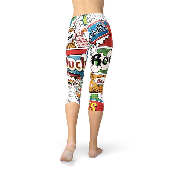 Womens Comic Book Capri Leggings