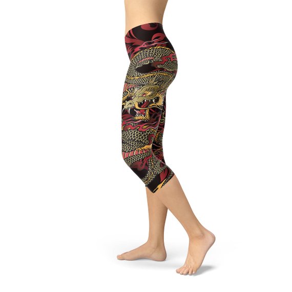 Womens Dragon Capri Leggings