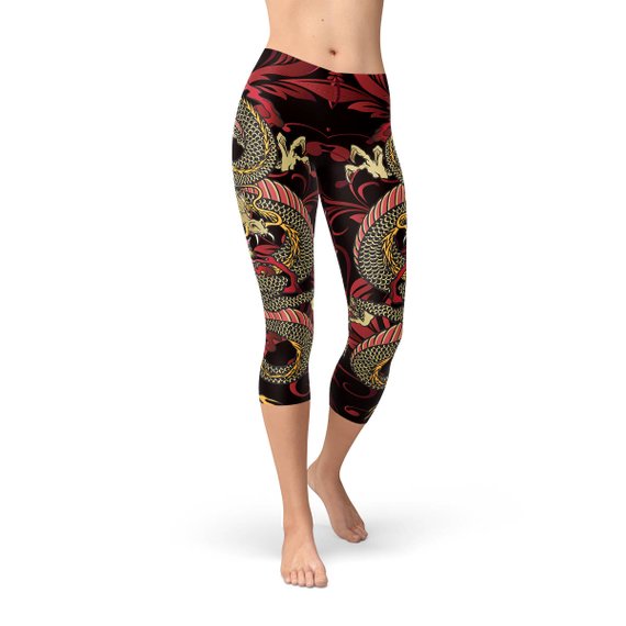 Womens Dragon Capri Leggings