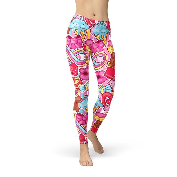 Womens Pink Candy Kawaii Legging