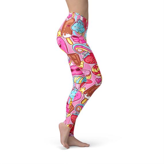 Womens Pink Candy Kawaii Legging