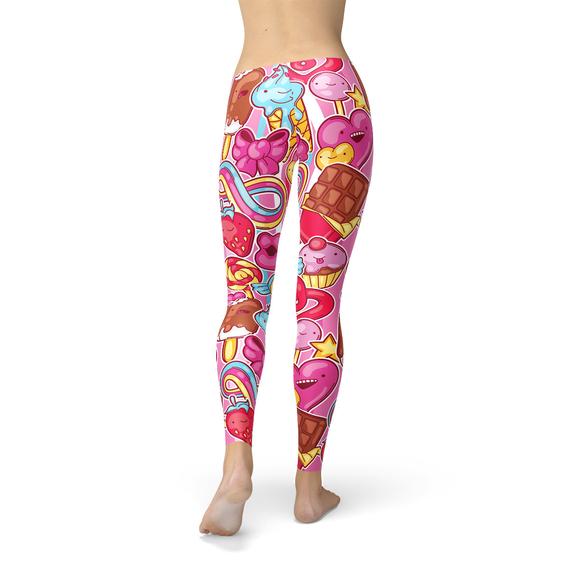 Womens Pink Candy Kawaii Legging